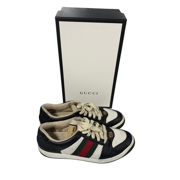 Gucci Screener low top leather Sneakers red green GG logo - Picture 2 of 14